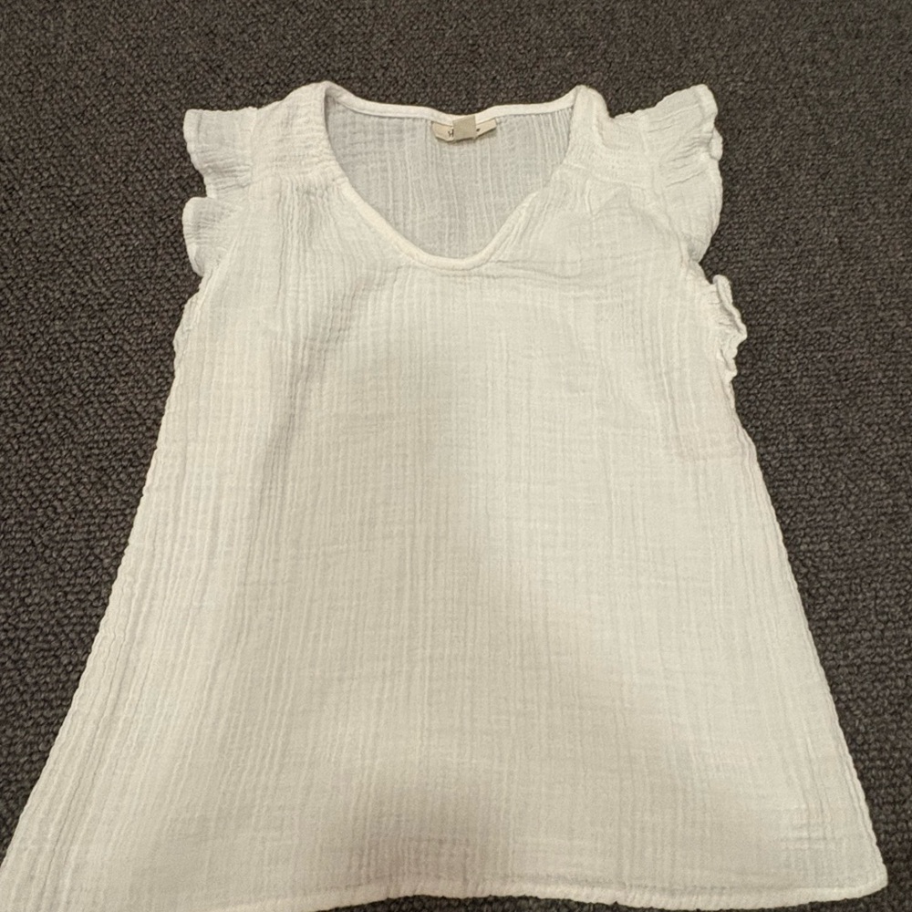 Style & Co. White Textured Blouse